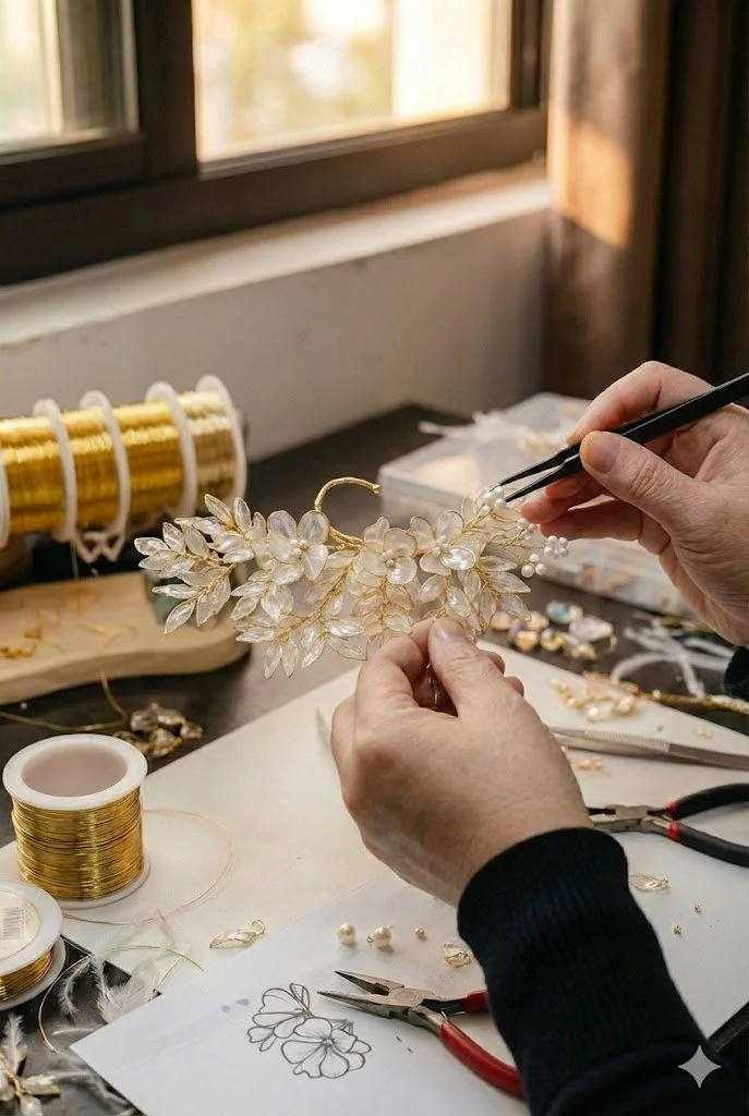 Boucles d’oreilles de mariée artisanales