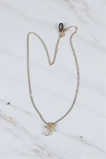 Collier Paulette - Bijou de mariée artisanal, création Provence