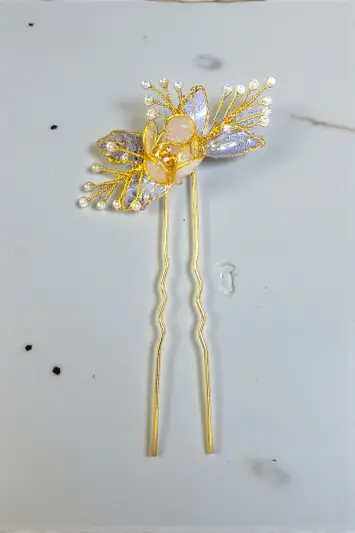 Pique chignon Betina - Bijou de mariée artisanal, création Provence