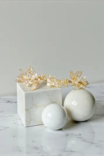 Serre-tête "Hanielle" - Bijou de mariée artisanal, création Provence